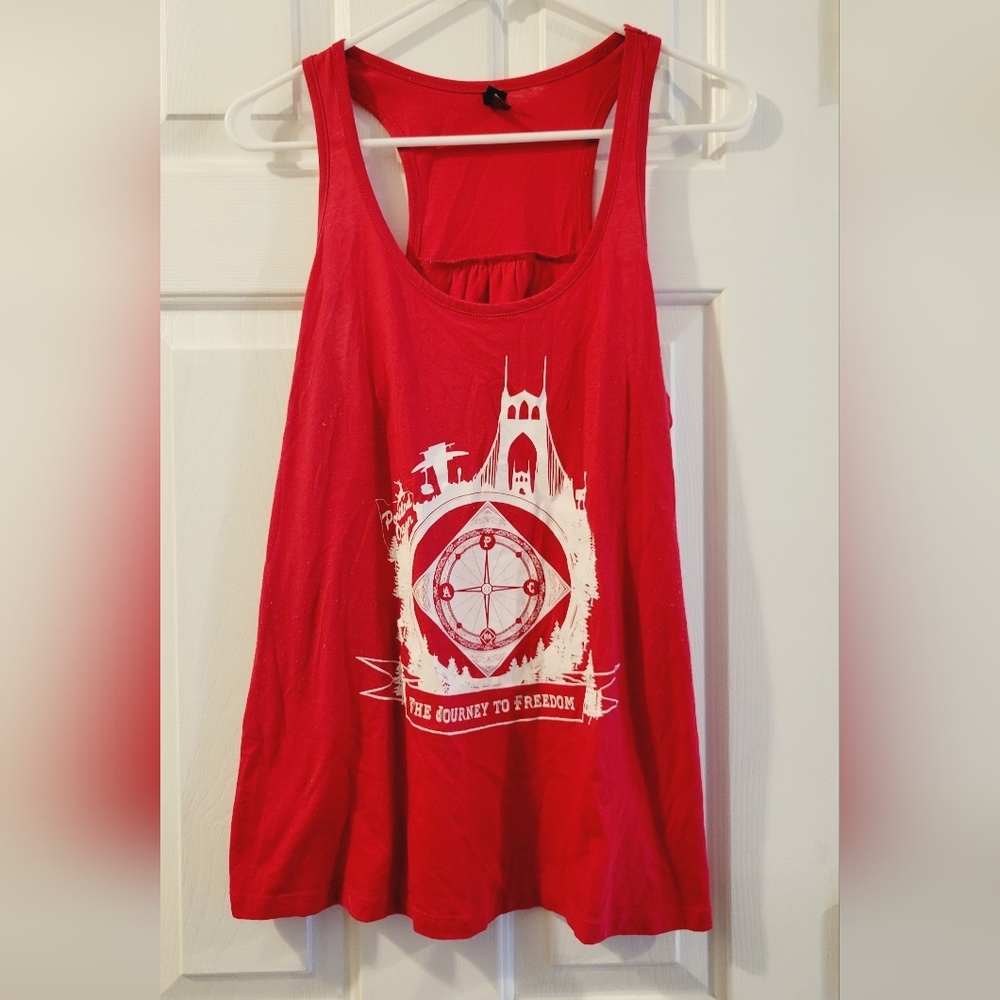 Large Red District Tank top